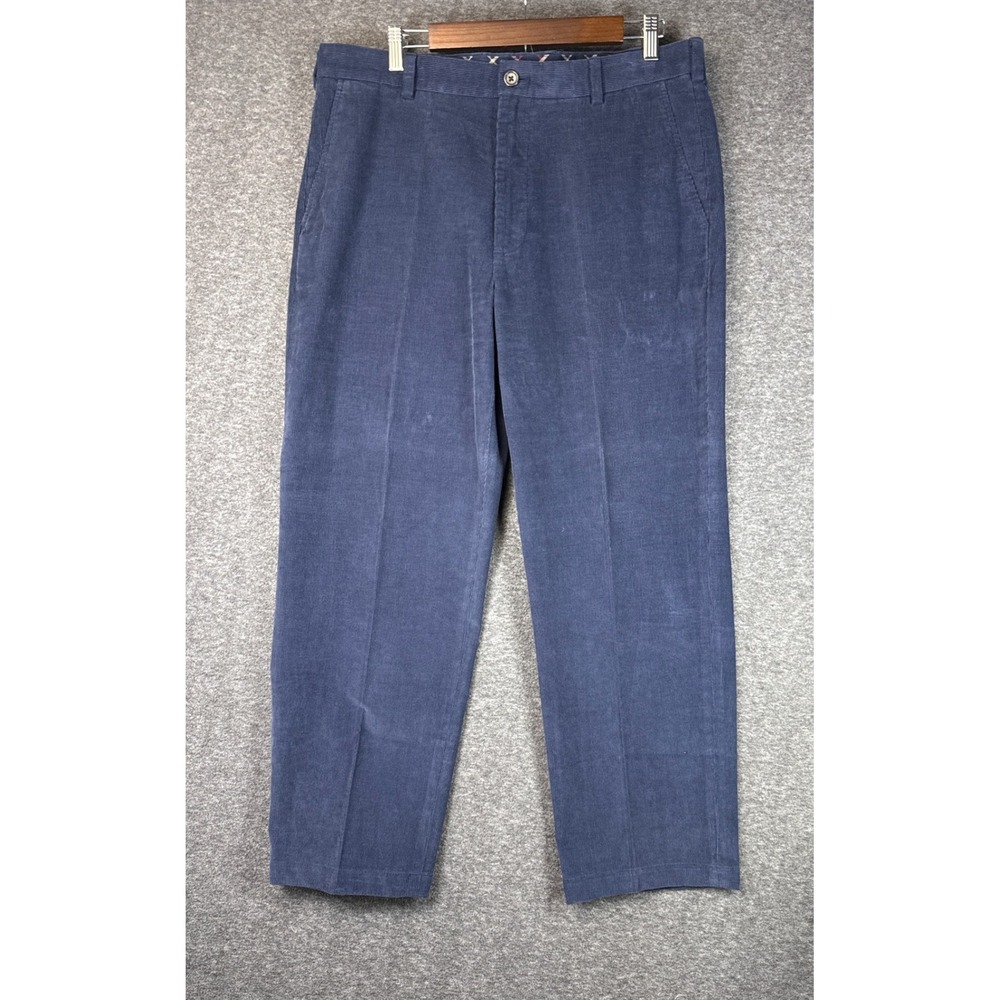 Brooks Brothers 346 Clark Navy Blue Corduroy Pants Mens Size 37 Quiet‎ Luxury